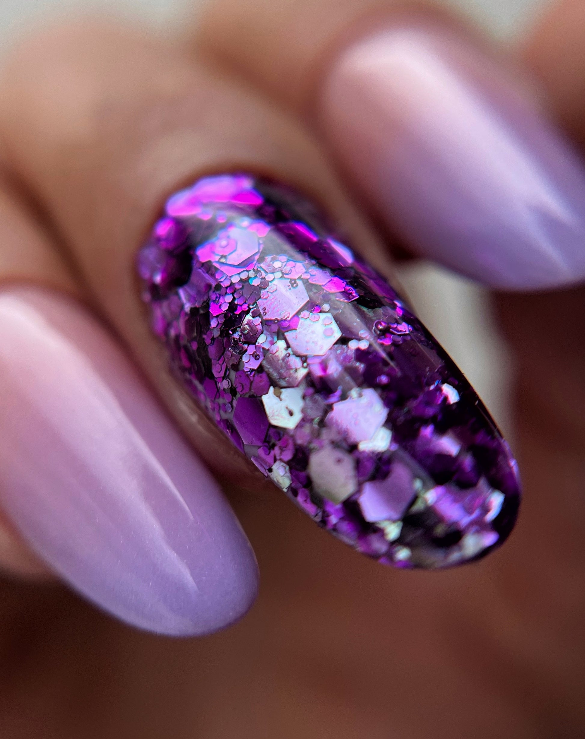 Glitter Chameleon Purple Silver
